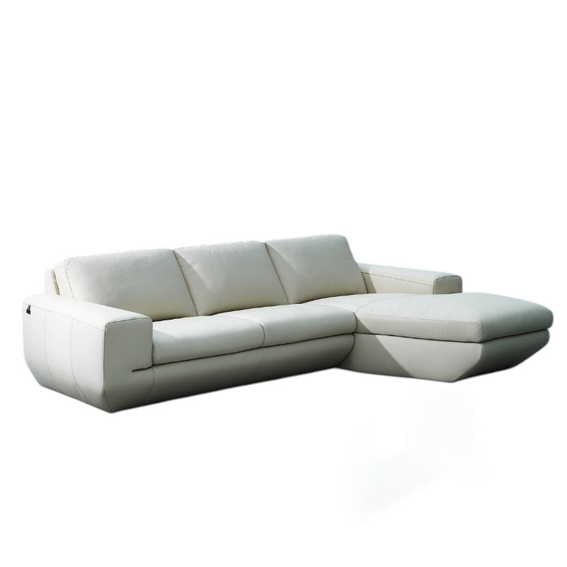 White sectional sofa on a white background