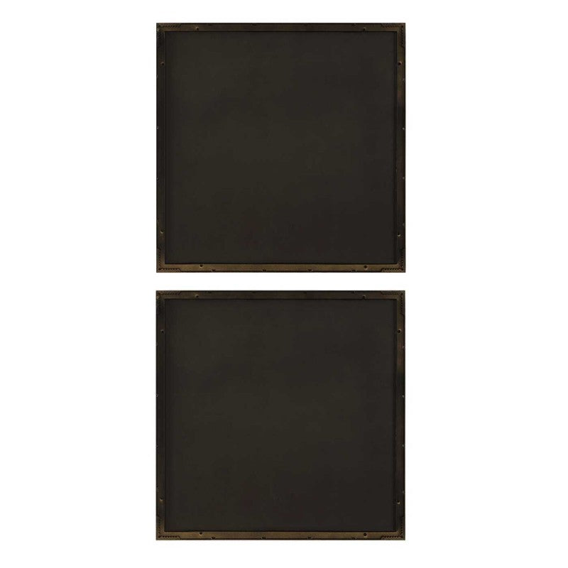 Golden Terrain - Wooden Wall Decor (Set of 2) - Brown / Gold