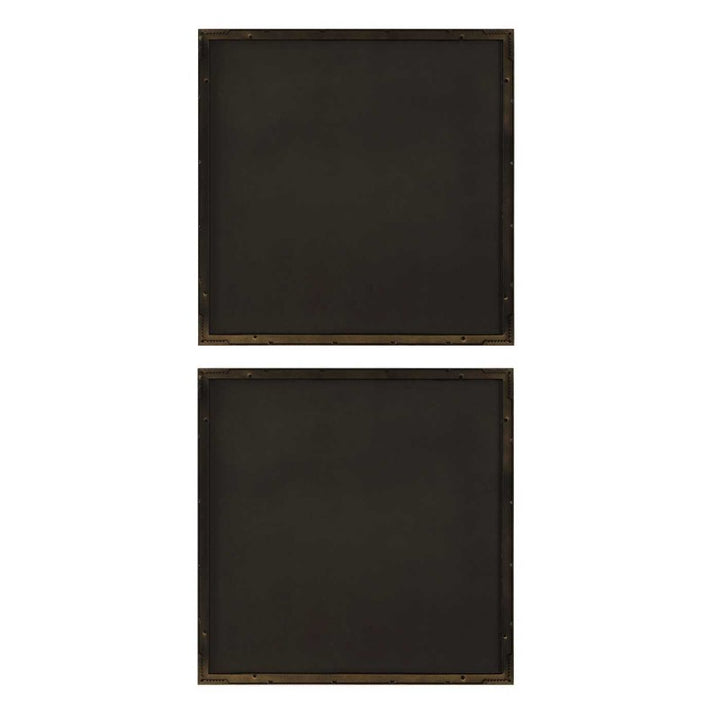 Golden Terrain - Wooden Wall Decor (Set of 2) - Brown / Gold
