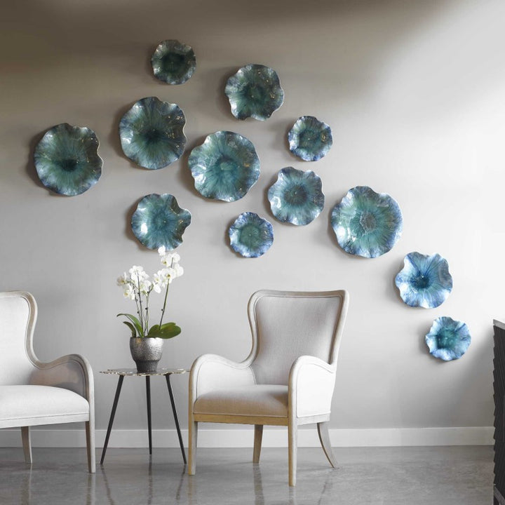 Abella - Ceramic Flowers (Set of 3) - Blue