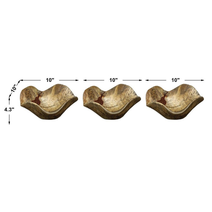 Tamarine - Wood Wall Art (Set of 3) - Light Brown