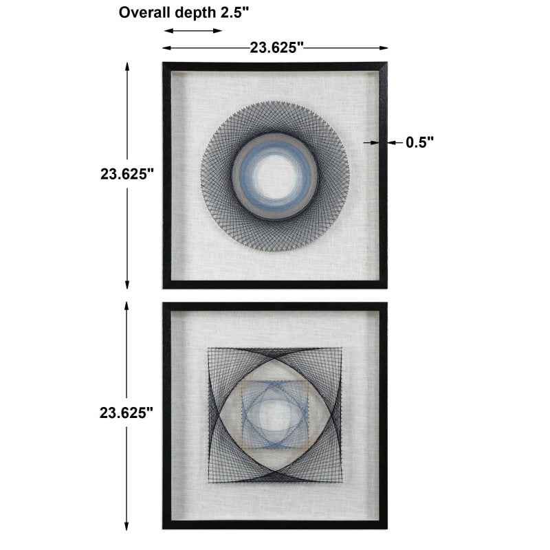 String Duet - Geometric Art (Set of 2) - Black