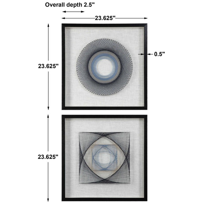 String Duet - Geometric Art (Set of 2) - Black