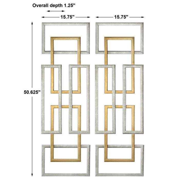 Aerin - Geometric Wall Art (Set of 2) - Gold