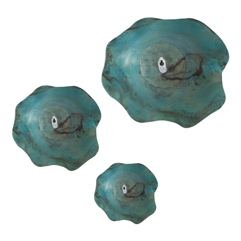 Teo - Wood Wall Art (Set of 3) - Light Blue