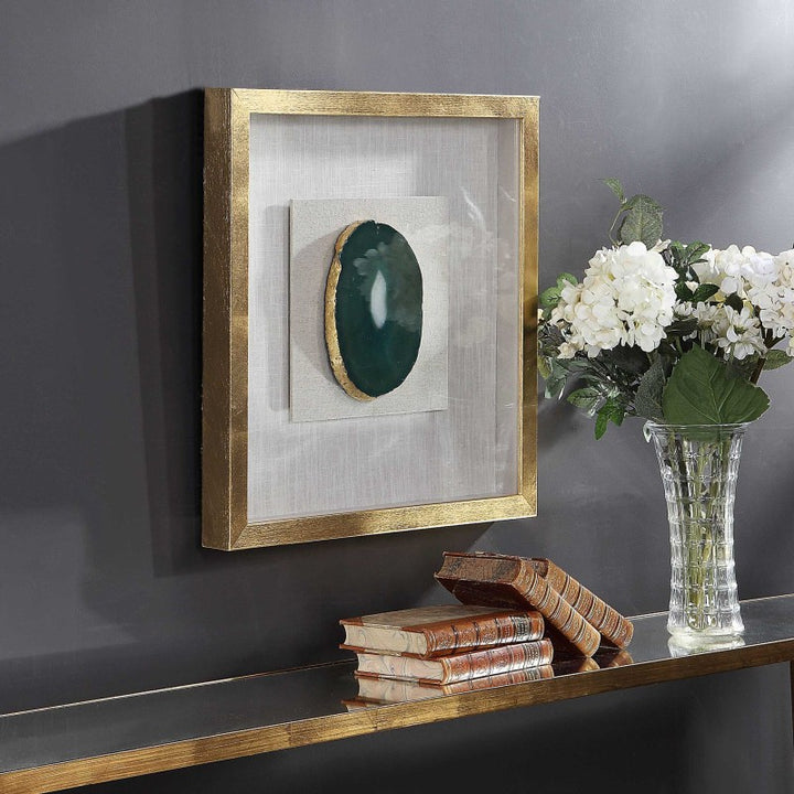 Keeva - Agate Stone Shadow Box - Gold