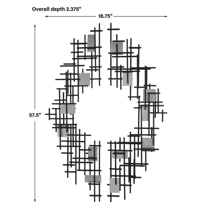Reflection - Metal Grid Wall Decor (Set of 2) - Black