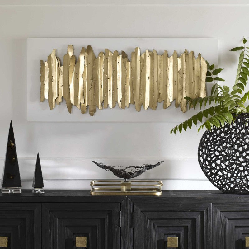 Lev - Metal Wall Decor - White & Gold