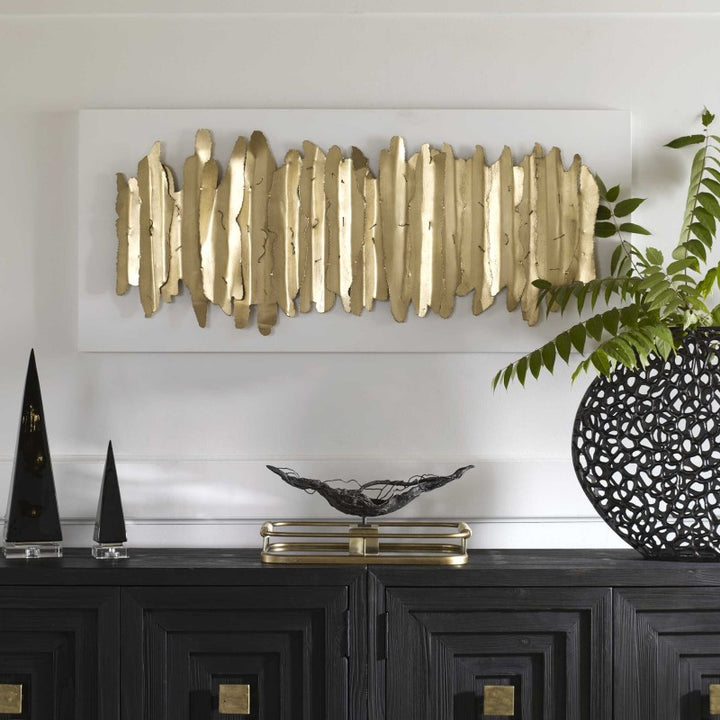 Lev - Metal Wall Decor - White & Gold
