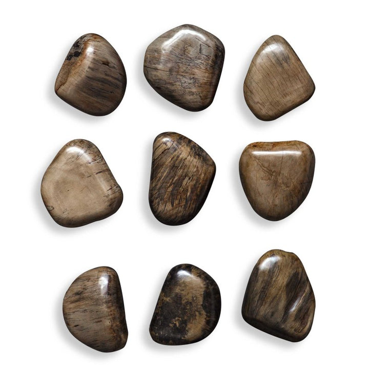 Pebbles - Walnut Wood Wall DÃ©cor (Set of 9) - Dark Brown