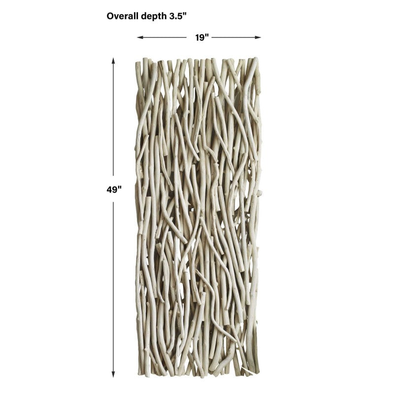 Gathered Teak - Bleached Wood Wall Decor - Beige