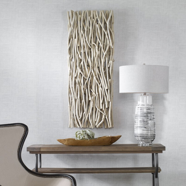 Gathered Teak - Bleached Wood Wall Decor - Beige