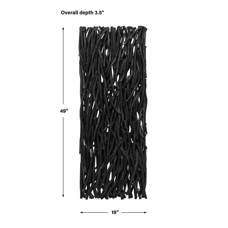 Gathered Teak - Wood Wall Decor - Black