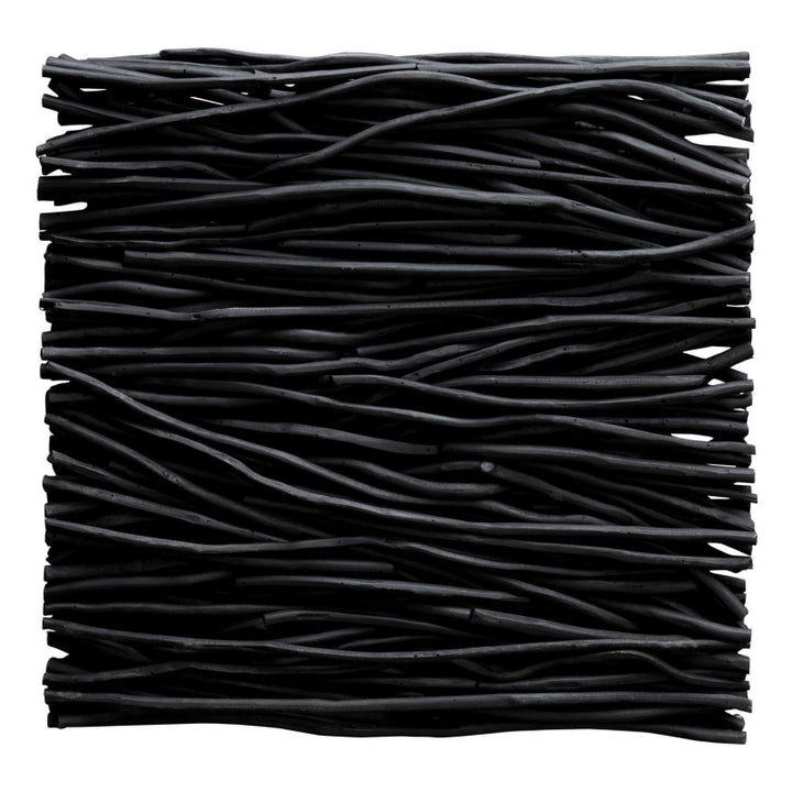Gathered Teak - Square Wood Wall Decor - Black