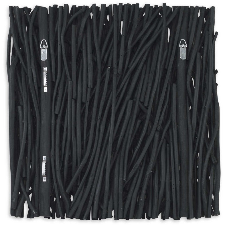 Gathered Teak - Square Wood Wall Decor - Black