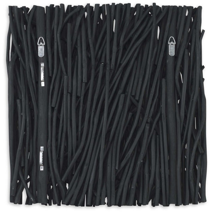 Gathered Teak - Square Wood Wall Decor - Black
