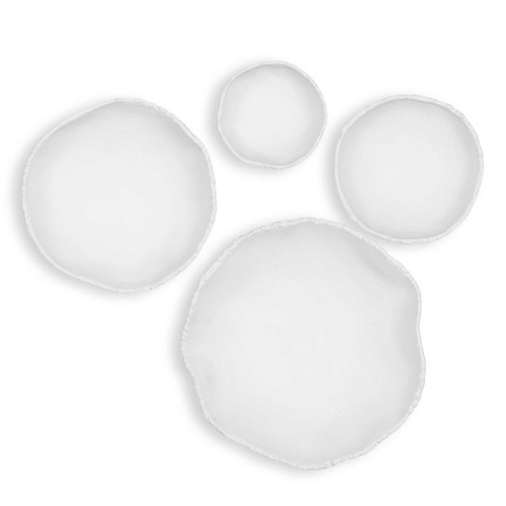 Lucky Coins - Metal Wall Bowls (Set of 4) - White