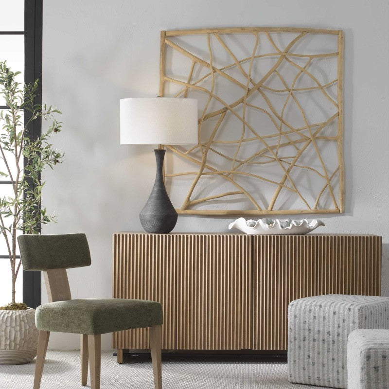 Tangled Up - Outdoor Teak Wall Decor - Woodtone