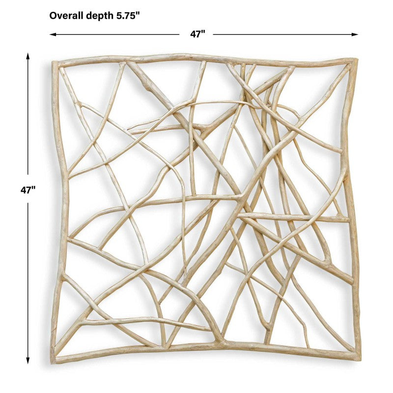 Tangled Up - Outdoor Teak Wall Decor - Woodtone