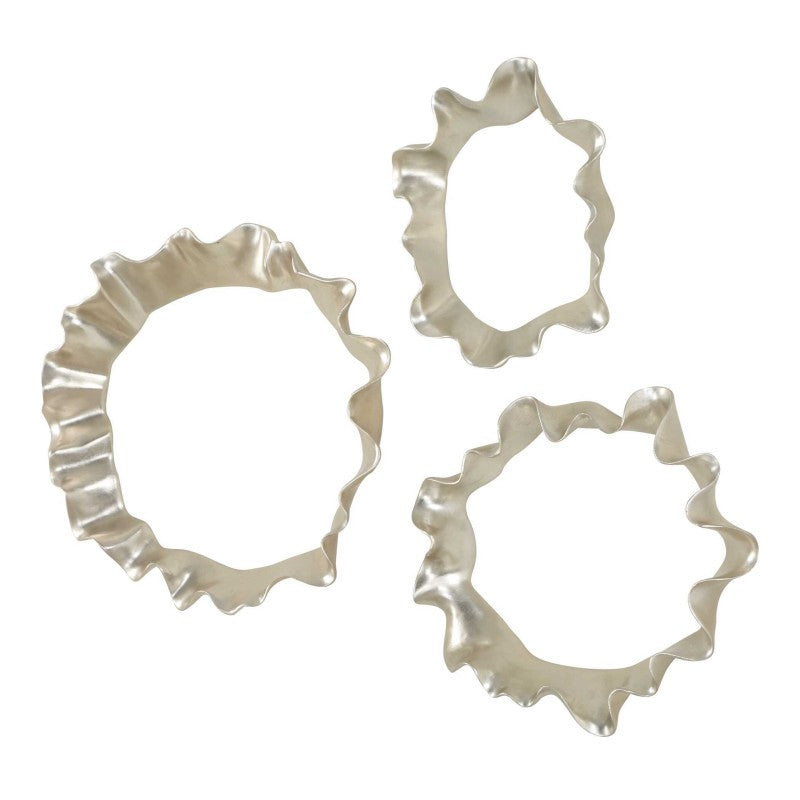 Ripple Effect - Wall Art (Set of 3) - Silver