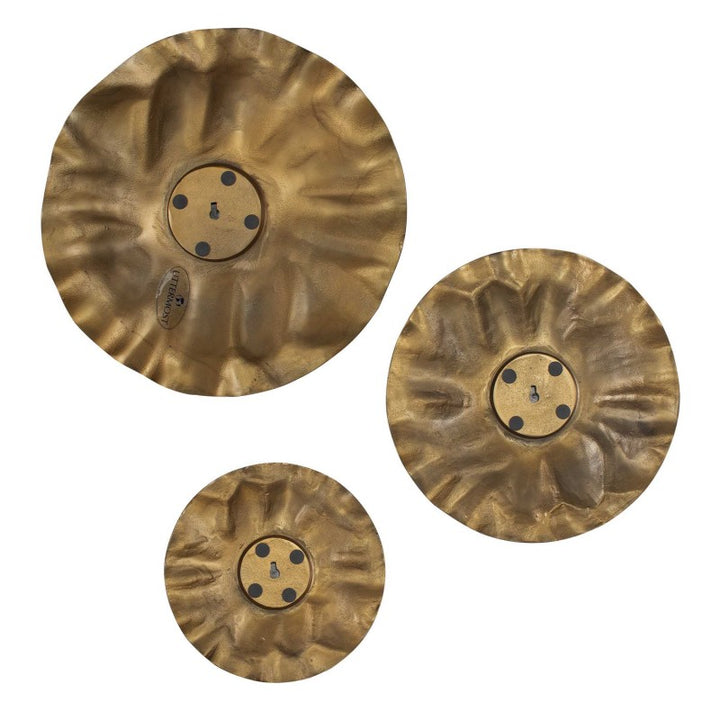 Peonia - Outdoor Wall Art (Set of 3) - Gold