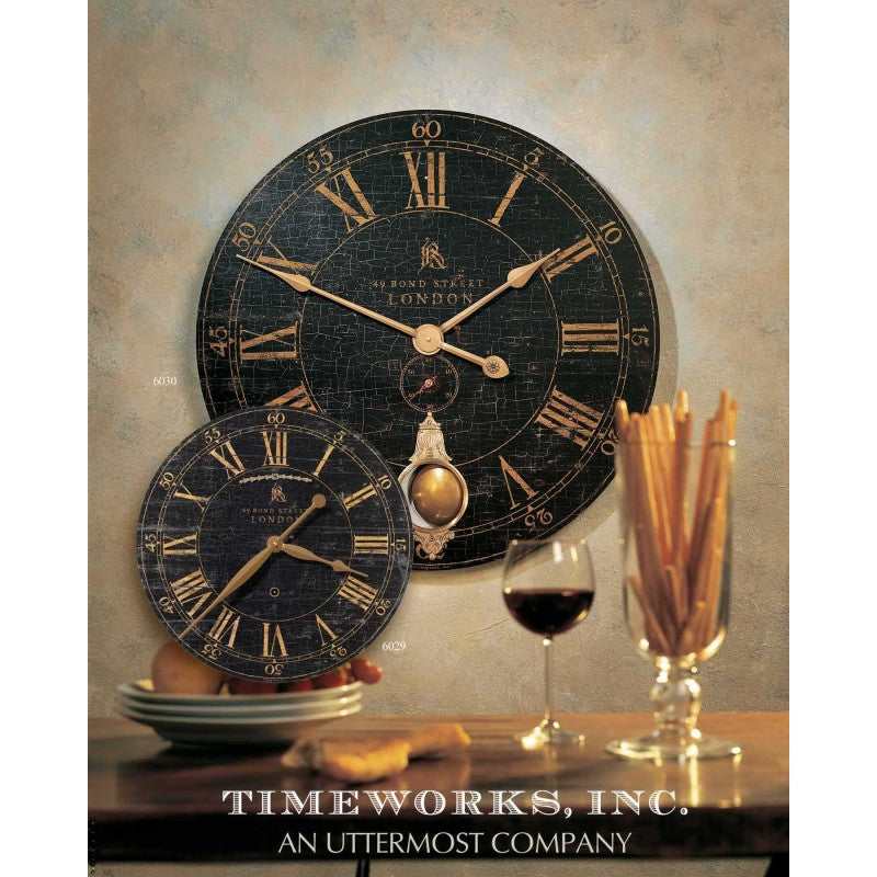 Bond Street - 30" Wall Clock - Black