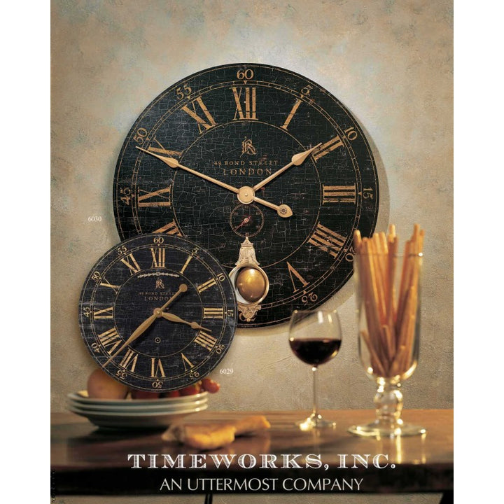 Bond Street - 30" Wall Clock - Black