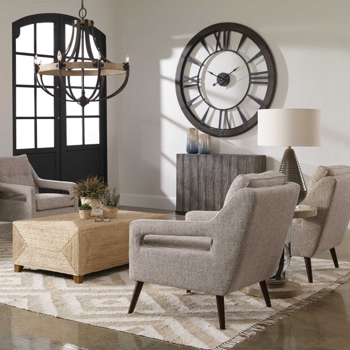 Ronan - Wall Clock, Large - Dark Brown