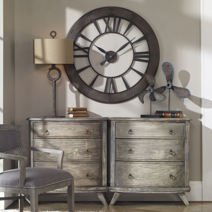 Ronan - Wall Clock - Dark Brown