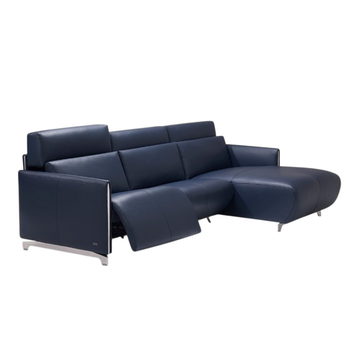 Blue sectional sofa on a white background