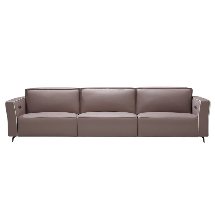 Brown leather sofa on a white background