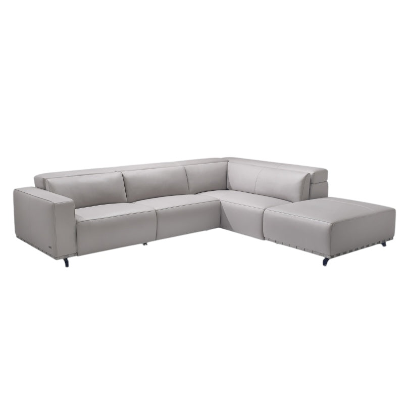 Gray sectional sofa on a white background