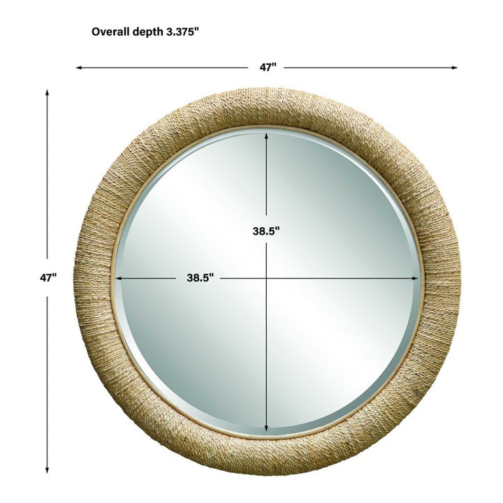 Mariner - Round Mirror - Light Brown
