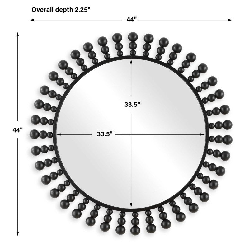 Aziel - Round Mirror - Black