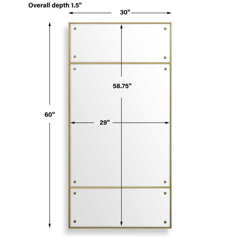 Wrenton - Rectangular Mirror - Brass
