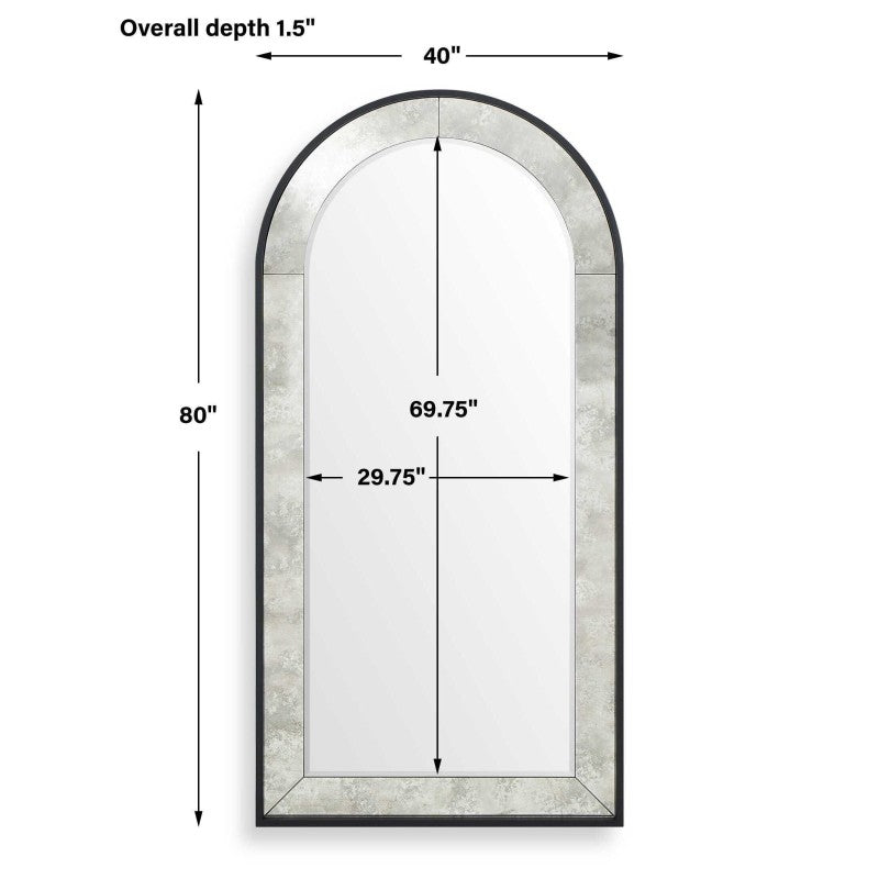 Marlowe - Antique Arch Mirror - Black