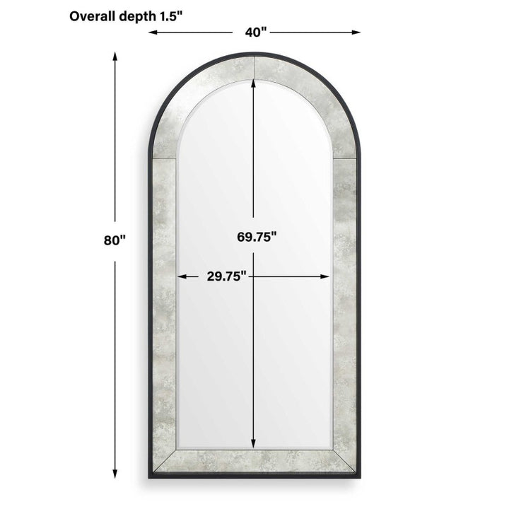 Marlowe - Antique Arch Mirror - Black