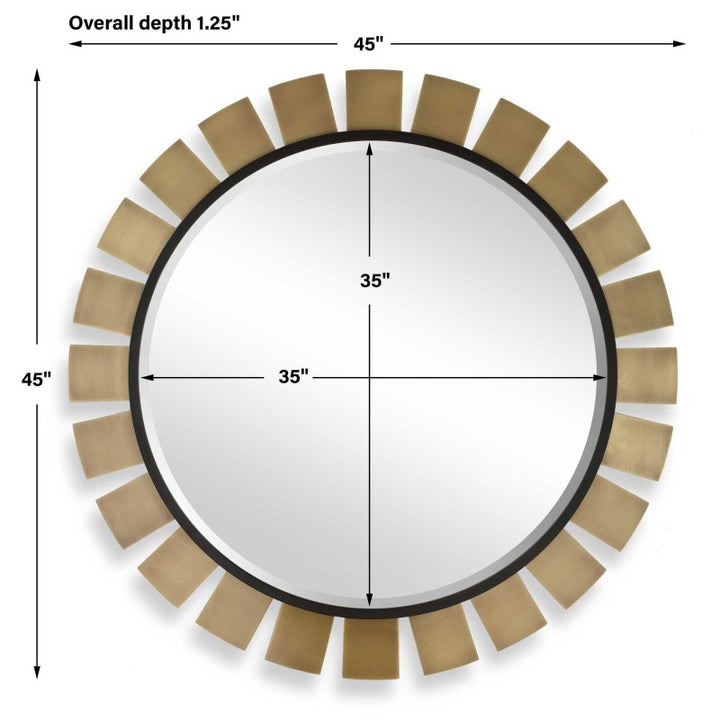 Toluca - Round Mirror - Brass