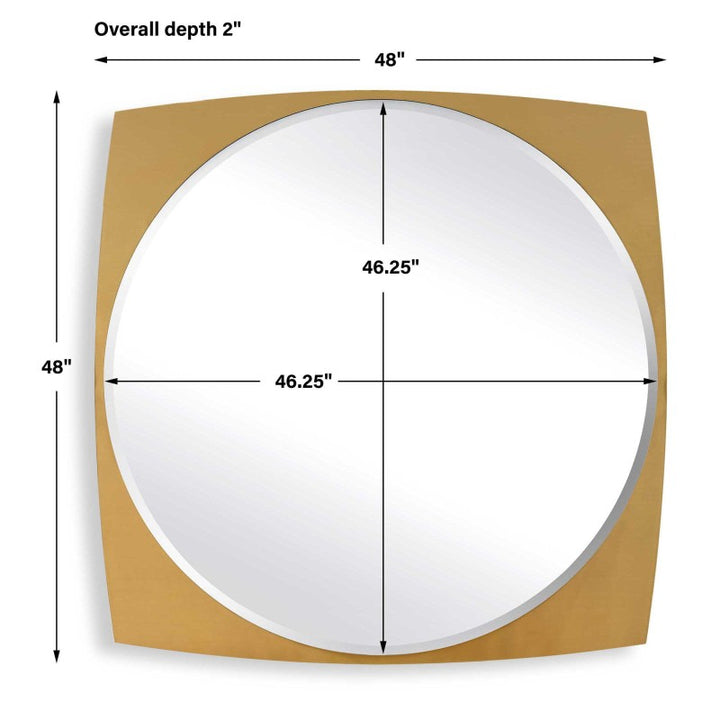 Neilia - Round Mirror - Brass