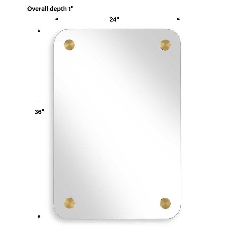 Hamrick - Frameless Mirror - Brass / Gold