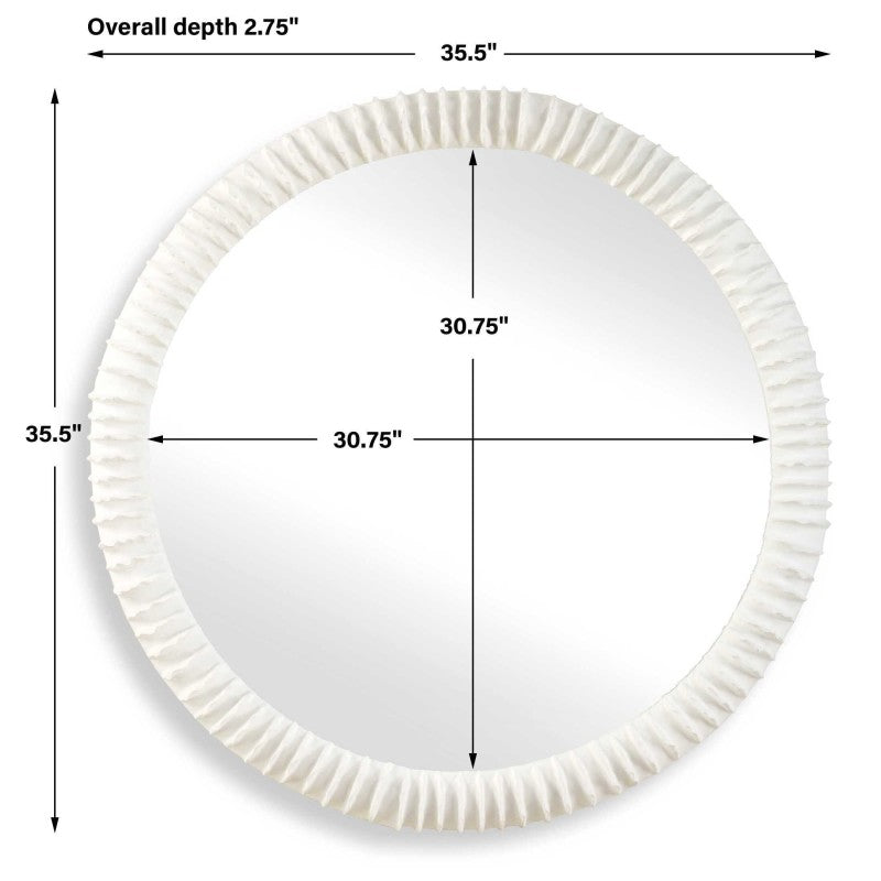 Akiko - Round Mirror - White