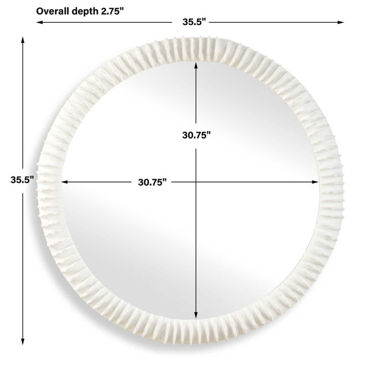 Akiko - Round Mirror - White