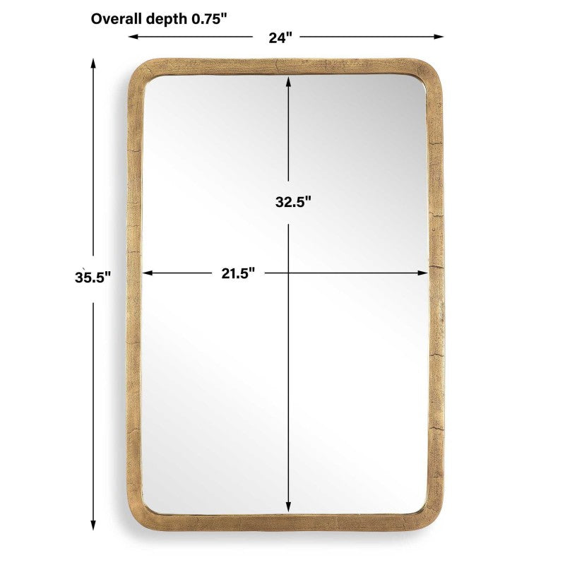 Vestry - Antique Brass Mirror - Brass / Gold