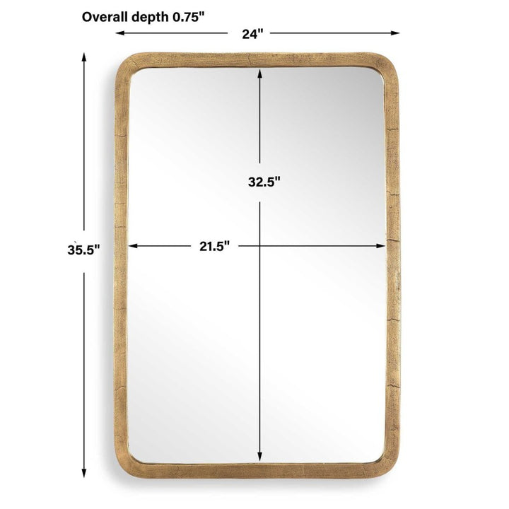 Vestry - Antique Brass Mirror - Brass / Gold