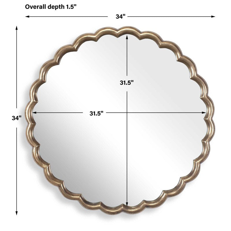 Cerrito - Round Mirror - Antique Brass