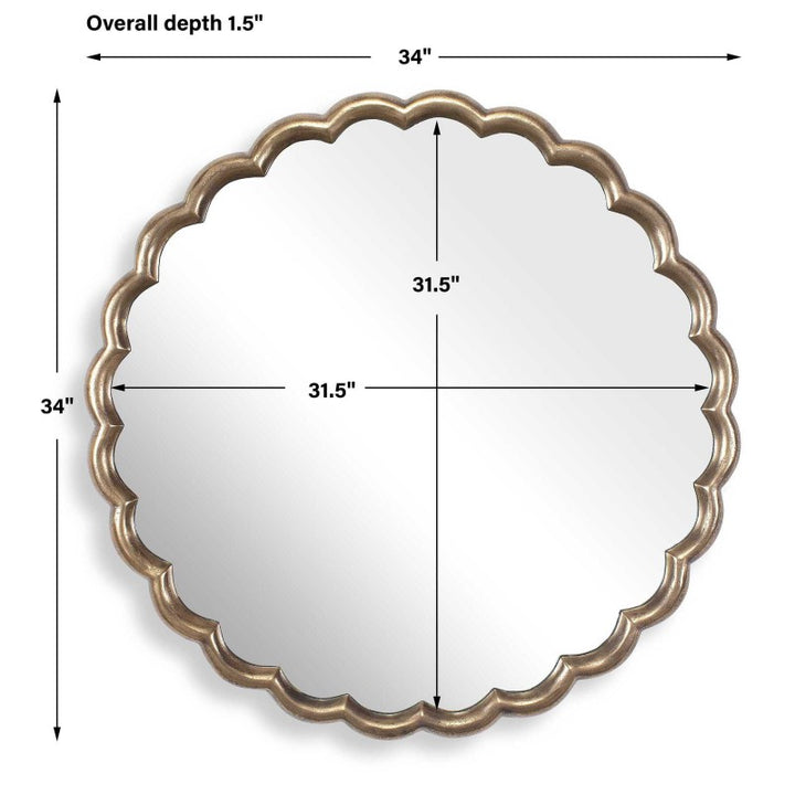Cerrito - Round Mirror - Antique Brass
