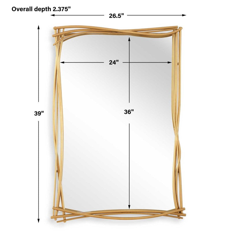Curved Branches - Mirror - Gold