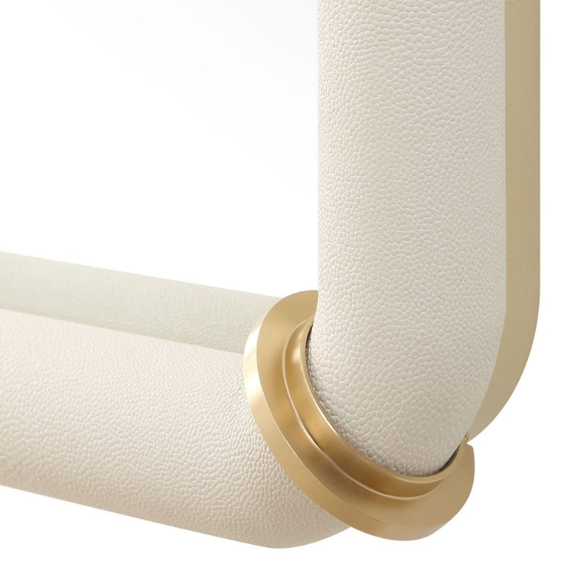 Cyprus - Leather Mirror - White
