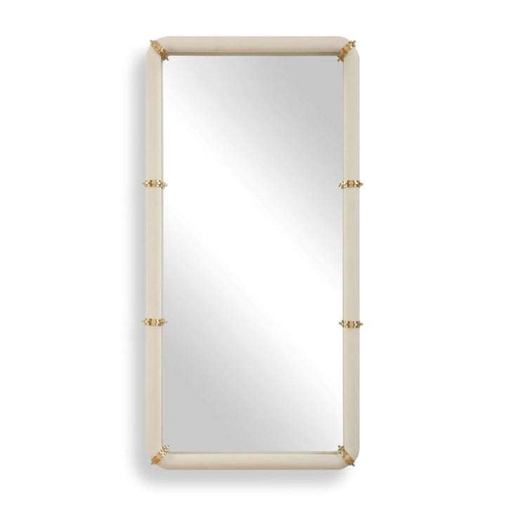 Cyprus - Leather Mirror - White