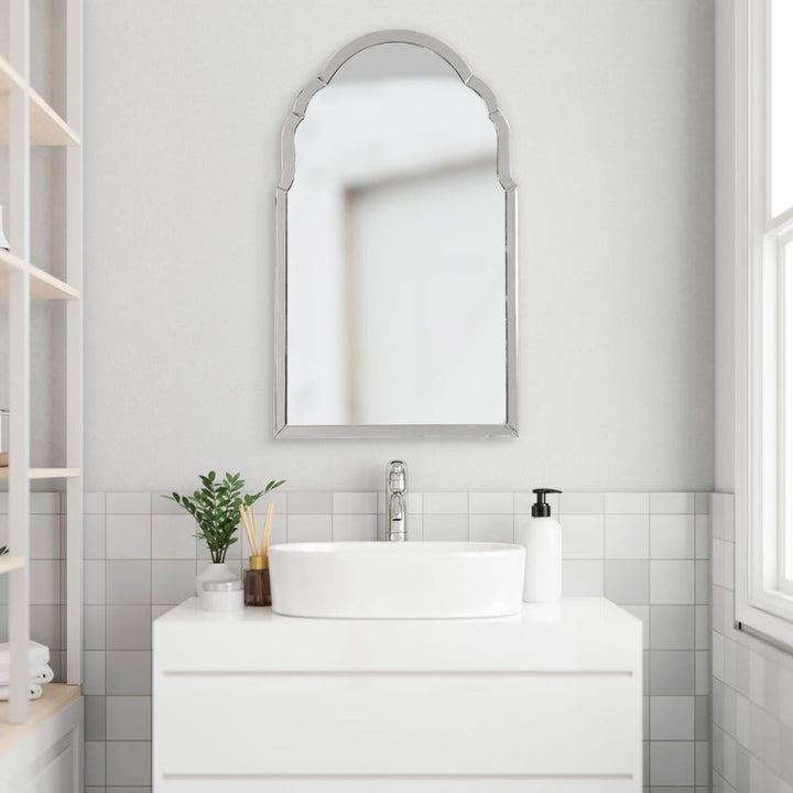 Brayden - Frameless Arched Mirror - Pearl Silver